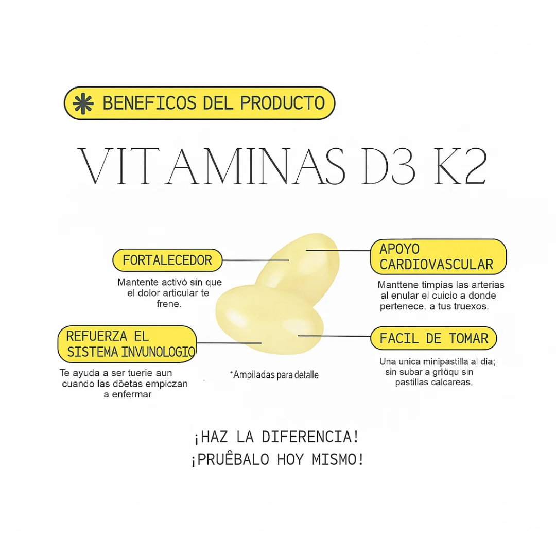 Cápsulas blandas de aceite de coco D3+K2 (MK7)